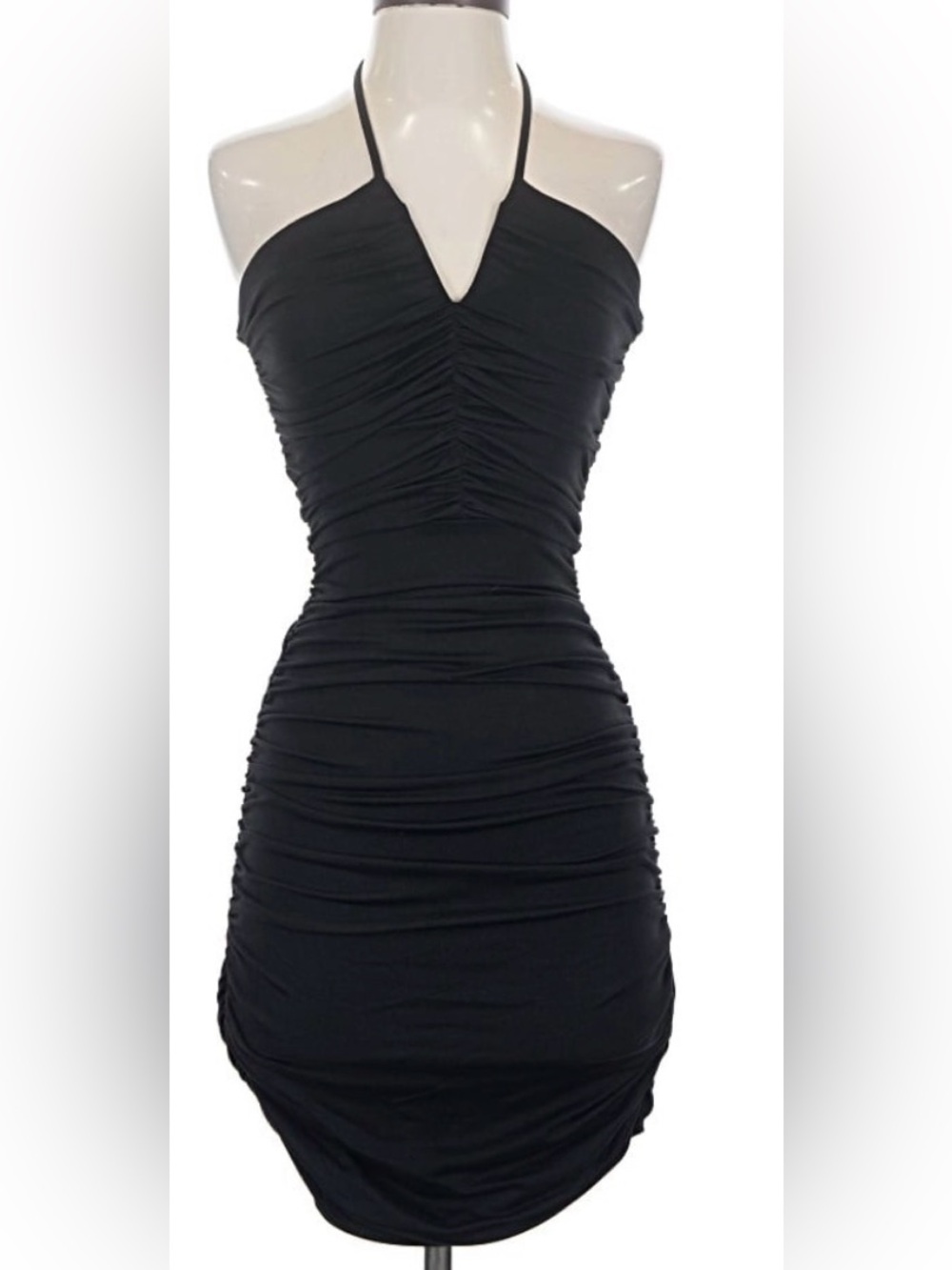 NWOT Susana Monaco Ruched Halter Body-con Midi Dress